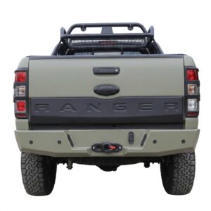 Ford Ranger matte black half tailgate cover protector for T6 T7 T8 models 2012-2022.