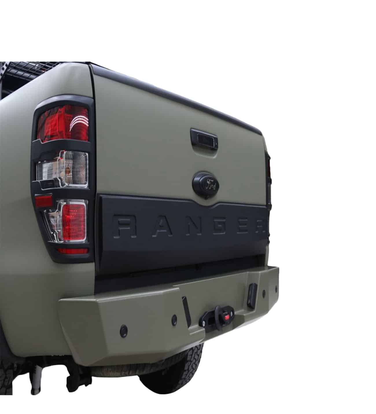 Half Tailgate Cover Protector for Ford Ranger T6 T7 T8 (2012-2022) 3 Ford Ranger matte black half tailgate cover protector for T6 T7 T8 models 2012-2022.