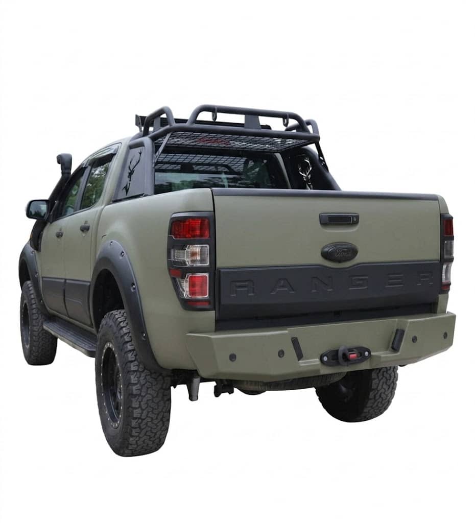 Half Tailgate Cover Protector for Ford Ranger T6 T7 T8 (2012-2022) 5 Ford Ranger matte black half tailgate cover protector for T6 T7 T8 models 2012-2022.