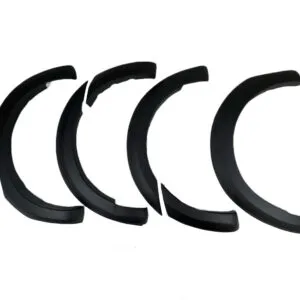 Real-world fitment of matte black rivet style wide arches on a modified Ford Ranger Wildtrak.