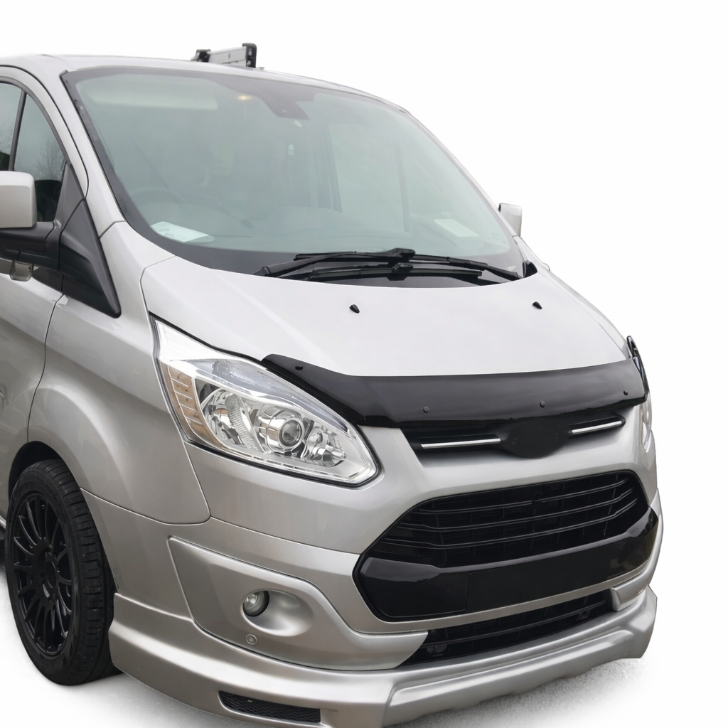 Ford Transit Custom MK1 2012 to 2018 Bonnet Protector 3 Black bonnet protector for Ford Transit Custom 2012-2018 MK1 model front hood guard.