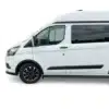 Ford Transit Custom 2018 matte black wheel arch covers fitted factory OEM look side view
