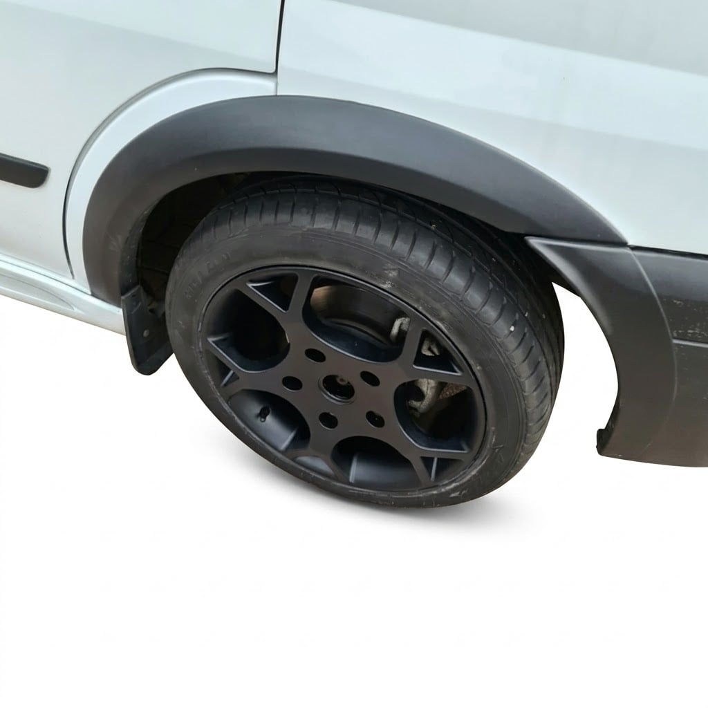 Wheel Arch Trim for Ford Transit Mk7 (2006-2013) (8 pcs) 2 8-piece black wheel arch trim cover kit for Ford Transit Mk7 (2006-2014), textured anti-scratch fender flares.