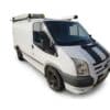 8-piece black wheel arch trim cover kit for Ford Transit Mk7 (2006-2014), textured anti-scratch fender flares.