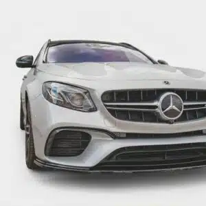 Gloss black front splitter for Mercedes E63 AMG W213 S213 (2017-2021) - UK Stock.