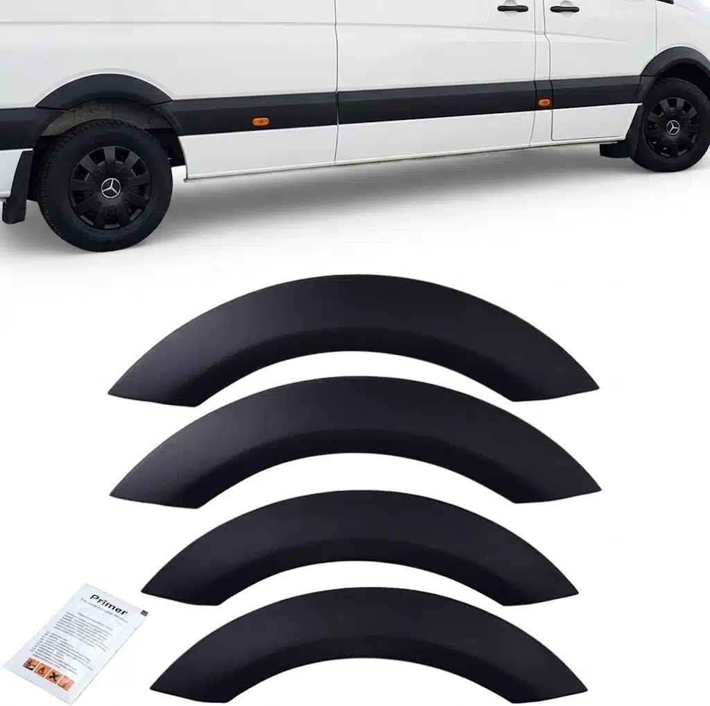 Mercedes Sprinter W906 2006-2013 Wheel Arch Kit Matte Black 1 Matte black wheel arch extension kit for Mercedes Sprinter W906 (2006-2013).