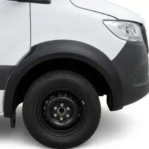 4-piece matte black wheel arch extensions for Mercedes Sprinter W907 2018+, heavy-duty ABS plastic