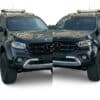 Gloss black extra wide wheel arch kit fitted to a Mercedes X-Class W470.
