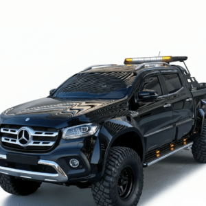 Gloss black wide wheel arch flares for Mercedes-Benz X-Class W470, premium wide body extension kit.