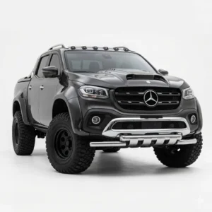 Gloss black extra wide wheel arch kit fitted to a Mercedes X-Class W470.