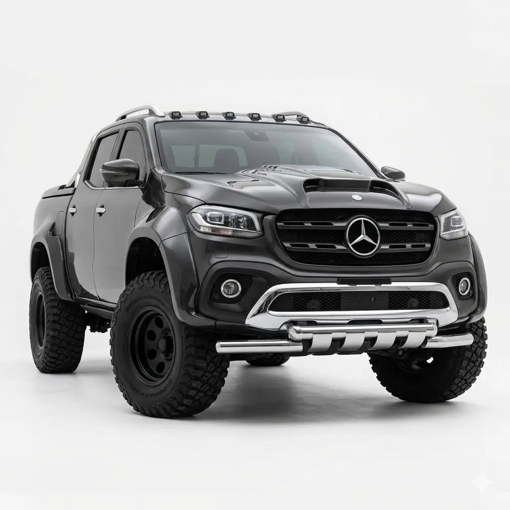 Mercedes X-Class W470 Extra Wide Arch Kit | Gloss Black | UK 1 Gloss black extra wide wheel arch kit fitted to a Mercedes X-Class W470.