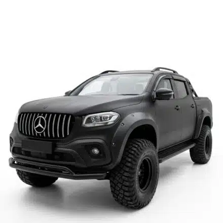 Matte Black Wide Wheel Arch Kit for Mercedes X Class 3 Full matte black wide wheel arch extensions kit for Mercedes X-Class 2017 onwards.