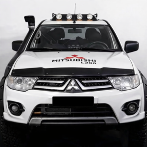 Mitsubishi L200 2007-2014 bonnet protector gloss black front view