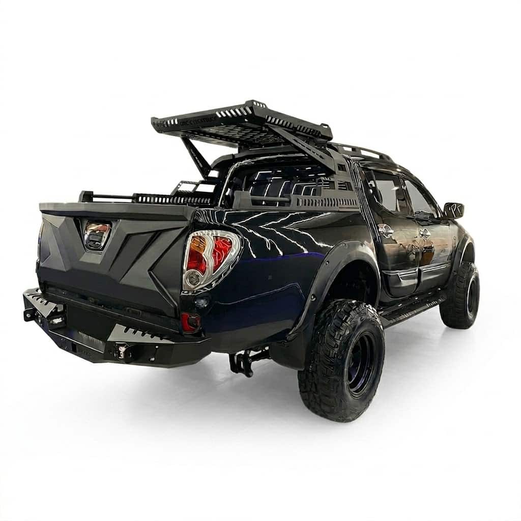 Full Tailgate Protector Cover for Mitsubishi L200 Series 4 2010 to 2014 2 Matte Black Full Tailgate Protector Cover Trim for Mitsubishi L200 Series 4 2010-2014