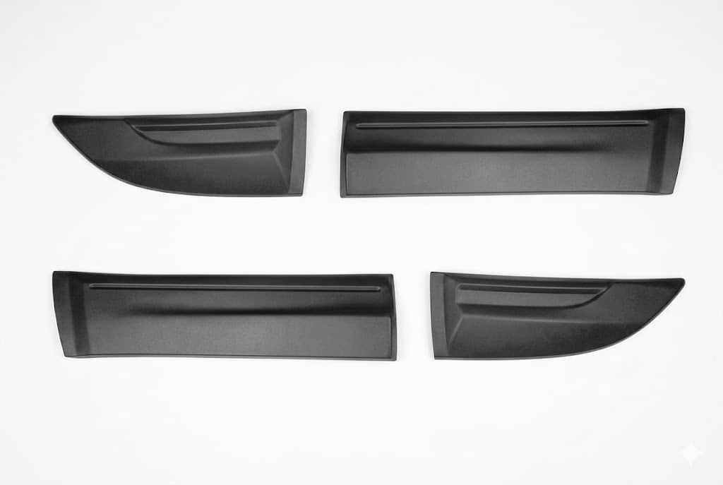 Side Door Body Cladding for Mitsubishi L200 Series 4 2007-2014 5 Matte black side door body cladding protector for Mitsubishi L200 Series 4 (2007-2014), aggressive door panel guard.