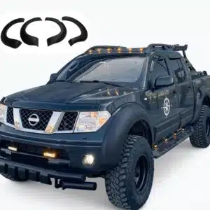 Nissan Navara D40 wide body wheel arch trim kit in matte black finish