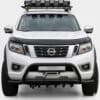Dark smoke bonnet protector for Nissan Navara NP300 (2014-2021), heavy-duty bug shield and stone chip guard.