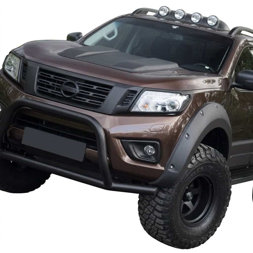 Wide Wheel Arch Kit for Nissan Navara NP300 2014-2017 (4 pcs) 3 Matte Black Wide Wheel Arch Kit Extensions for Nissan Navara NP300 D23 2014-2017 Non-AdBlue