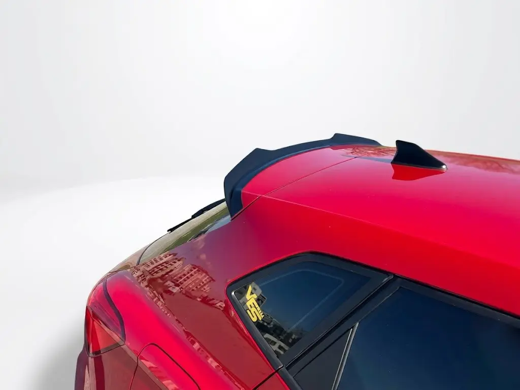 Seat Ibiza Fr Mk5 2017-2021 Spoiler Cap 2 Gloss black rear spoiler cap extension for Seat Ibiza FR Mk5 (2017-2021), aggressive 6F hatchback tail gate wing lip.