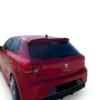 Gloss black rear spoiler cap extension for Seat Ibiza FR Mk5 (2017-2021), aggressive 6F hatchback tail gate wing lip.