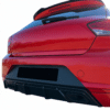 Gloss black rear valance diffuser for Seat Ibiza FR Mk5 (2017-2021), aggressive rear bumper lip spoiler.