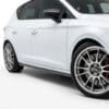 Gloss black side skirts for Seat Leon Mk3 5F (2012-2019), performance side blades for FR, Cupra and Standard models.