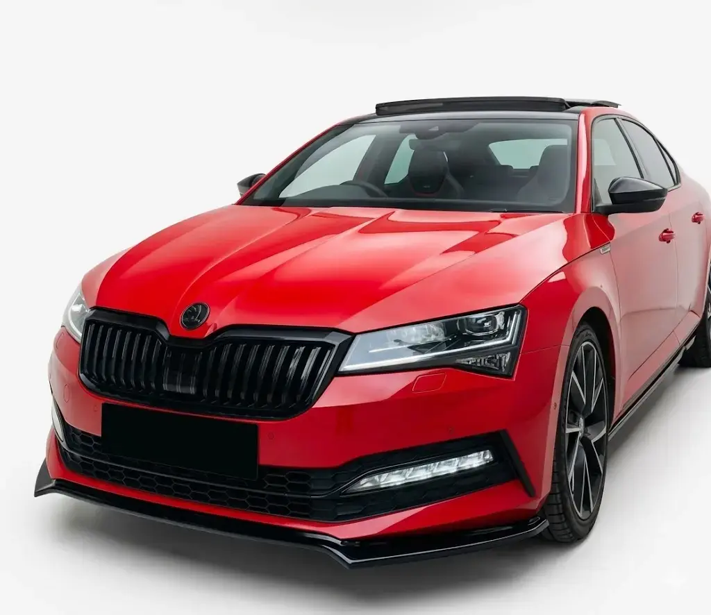 Front Splitter for Škoda Octavia RS MK4 (2020+) 1 Gloss black front splitter for Škoda Octavia vRS MK4 (2020+) models - High-quality front lip.