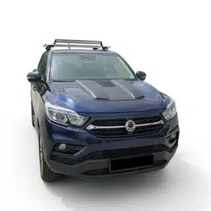 Matte black decorative bonnet scoop vent for Ssangyong Grand Musso and Musso Rhino (2018-Present), aggressive hood air intake styling