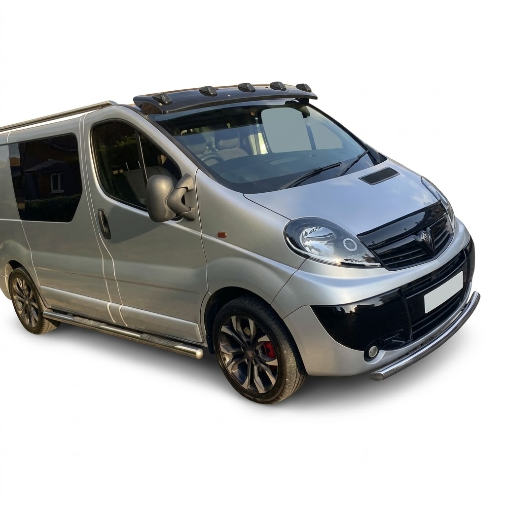 Renault Trafic Vivaro 2001 to 2014 Bonnet Protector 2 Black Gloss Bonnet Protector for Vauxhall Vivaro B (2014-2019) Hood Guard Deflector