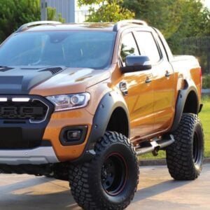 Ford Ranger 2019-On T8 Matte Black Fender Flares - Wheel Arch Trim Park Assist Set 4 Pcs