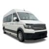 Gloss black bonnet protector stone guard for VW Crafter and MAN TGE (2017-Present), aerodynamic bug deflector.