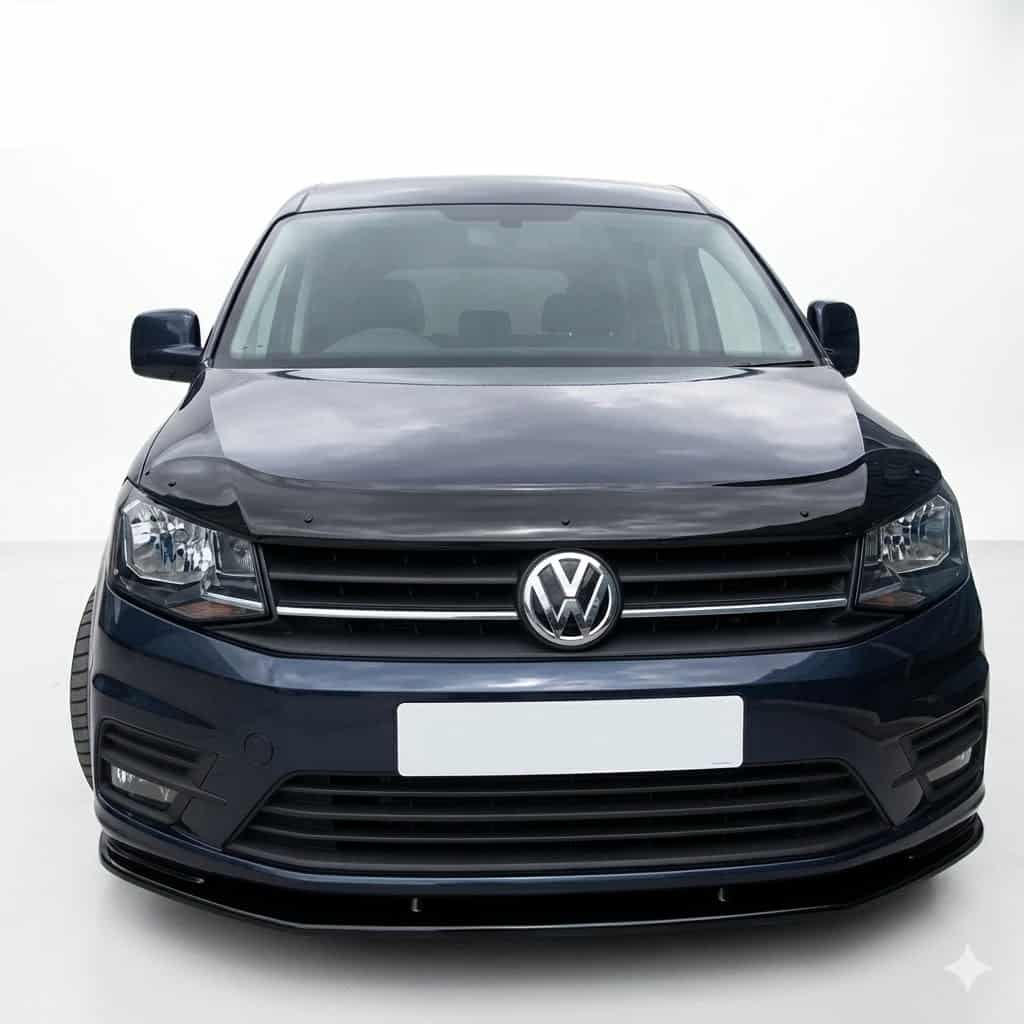 Front Splitter for VW Caddy MK4 (2015-2021) 3 VW Caddy MK4 premium gloss black front splitter side view installation