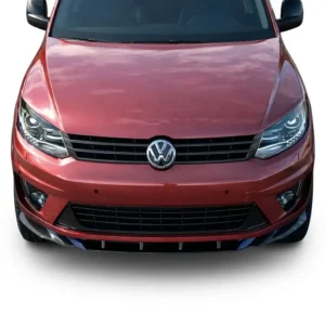 Gloss black front splitter fitted on a VW Caddy Mk4 2015-2021