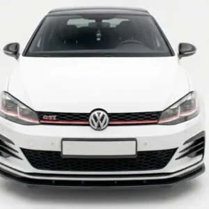 Gloss black front splitter for VW Golf Mk7.5 GTI (2017-2020) facelift models.