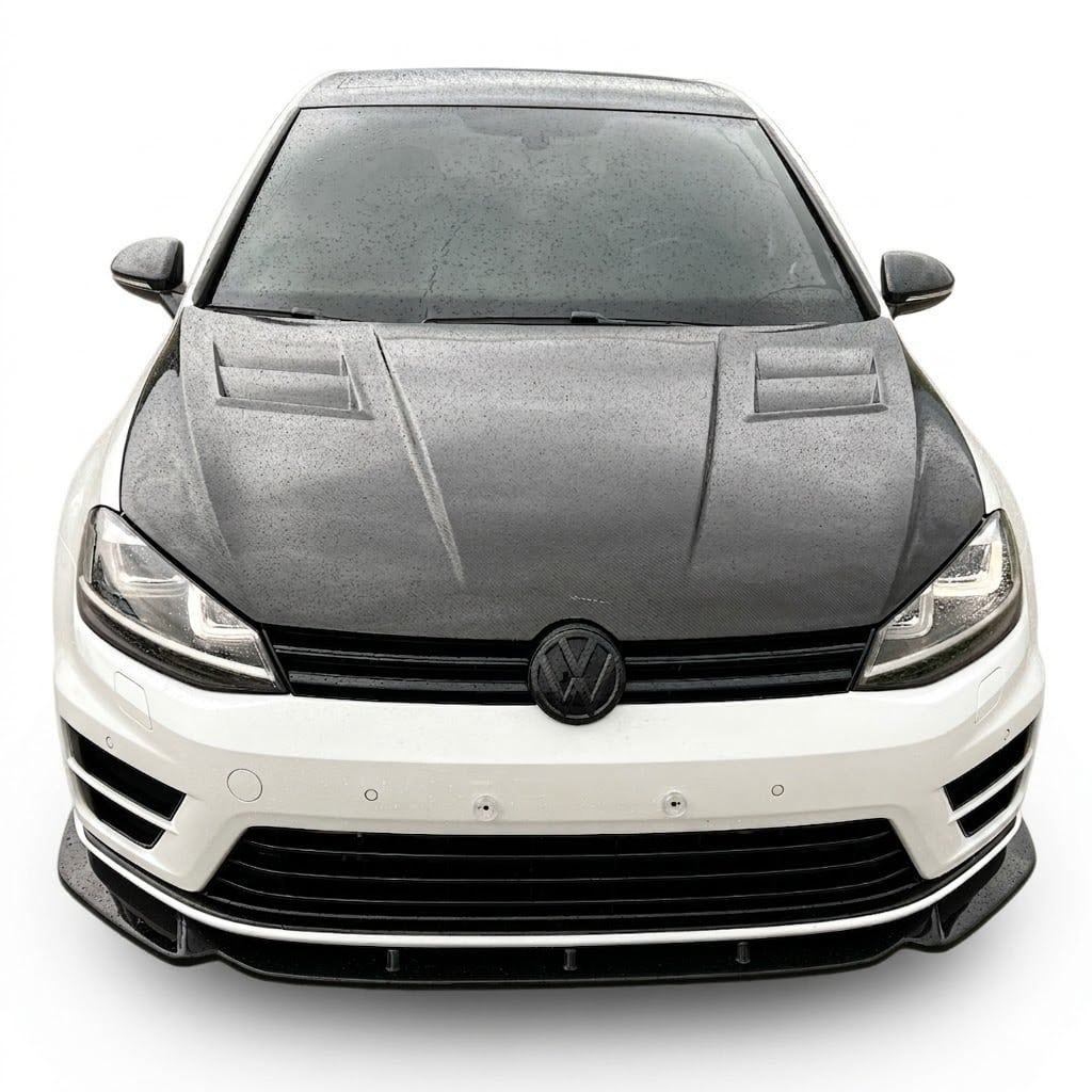 Front Splitter for VW Golf Mk7 R v2 (2013-2016) 2 Gloss black v2 front splitter for VW Golf Mk7 R (2013-2016) - Version 2 aggressive design.