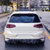 Volkswagen Golf MK7 R Rear Bumper Splitter Fitted Angle View Gloss Black