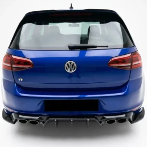 Gloss black rear side splitters V2 for VW Golf Mk7 R 2013-2016