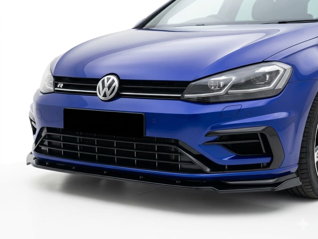 Front Splitter for VW Golf MK7.5 R (2017-2020) 3 Gloss Black Front Splitter Bumper Lip for VW Golf MK7.5 R 2017-2020