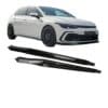 Gloss black side skirts Version 2 for VW Golf Mk8 GTI, GTD, and R-Line (2020 onwards), 2-piece performance styling extensions.