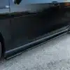 VW Golf R Side Skirts fitted on Mk8 sills in gloss black, side profile view