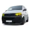 High gloss black ABS front splitter for VW Transporter T5.1 (2010-2015). Compatible with both Short Wheelbase (SWB) and Long Wheelbase (LWB) models.