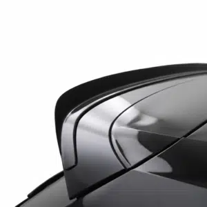 Gloss black rear spoiler cap extension for VW Tiguan Mk2 R-Line (2016-2020), aggressive roof wing lip for pre-facelift models.
