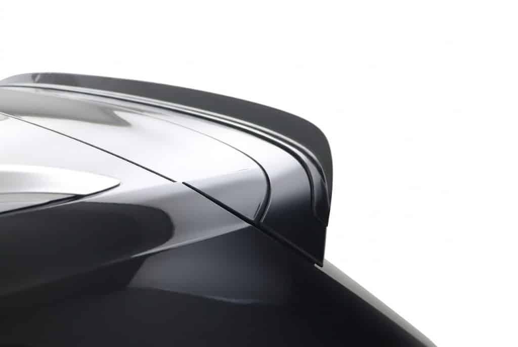 VW Tiguan Mk2 R-Line 2015-2020 Spoiler 2 Gloss black rear spoiler cap extension for VW Tiguan Mk2 R-Line (2016-2020), aggressive roof wing lip for pre-facelift models.