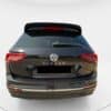 Gloss black rear spoiler cap extension for VW Tiguan Mk2 R-Line (2016-2020), aggressive roof wing lip for pre-facelift models.