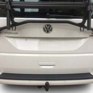 Black rear bumper protector guard for VW Transporter T5.1 2010-2015 models.