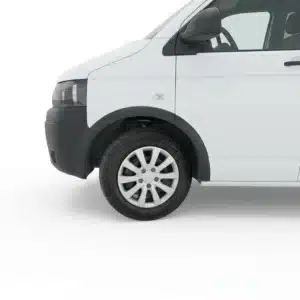 Complete set of 4 matte black wheel arch trims for VW Transporter T5.