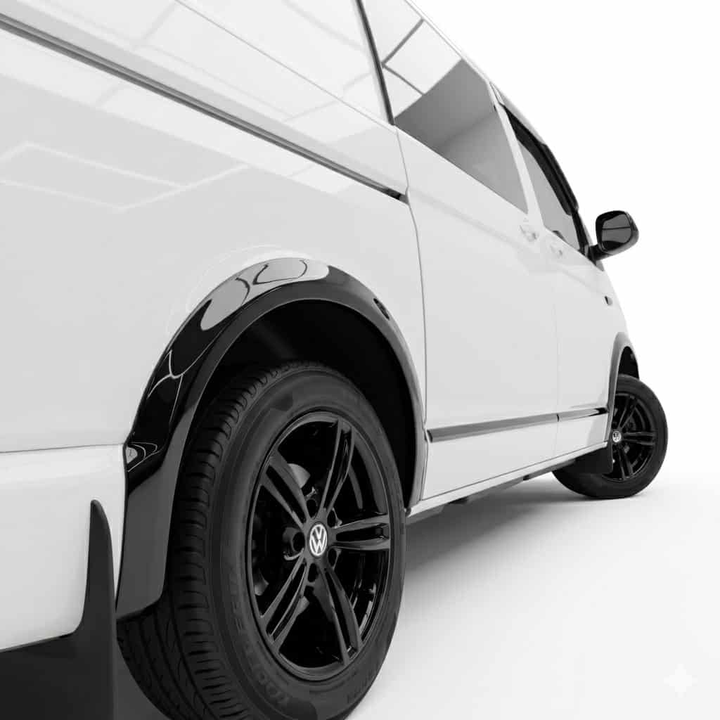VW T6.1 Transporter 2019+ Wheel Arch Trim Gloss Black 1 VW T6.1 Transporter 2019 Onwards Gloss Wheel Arch Trim Cover