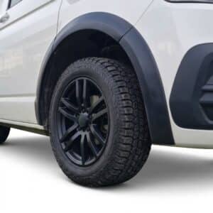 Matte black wheel arch extension kit for VW Transporter T6.1 models 2019+