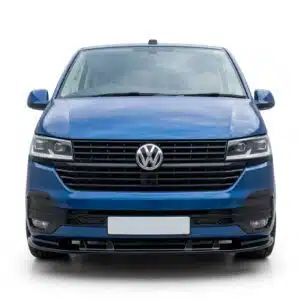 Gloss black ABS front splitter for VW Transporter T6.1 Facelift models (2019-present).