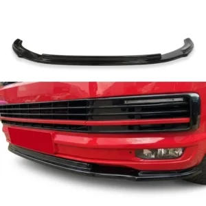 V.2 Front Splitter in Gloss Black for VW Transporter T6 models (2015-2019).